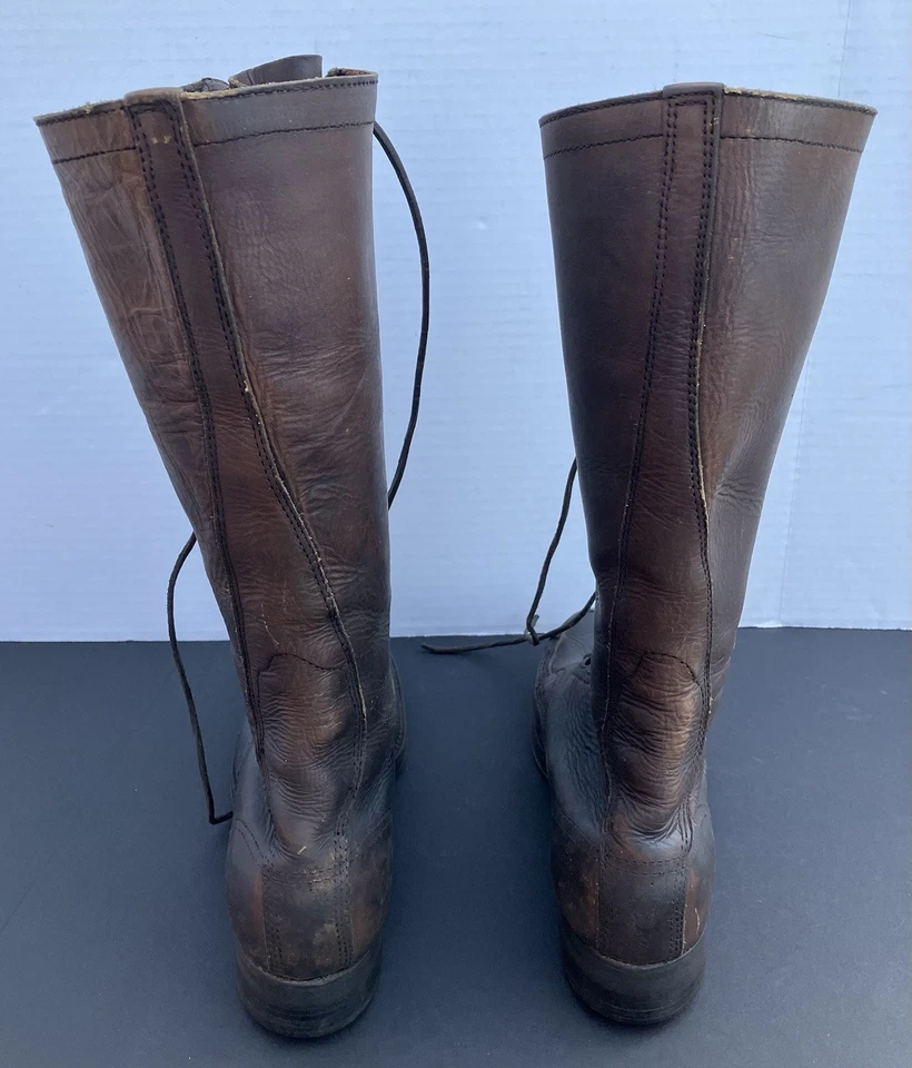 Chippewa de colección años 30? Botas hasta la rodilla de cuero marrón con cordones senderismo caza talla 7 EE Foto 4 de 4