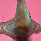 Vintage Glass Art Cornucopia Blue Red Orange Green Beige Horn Plenty — photo 6