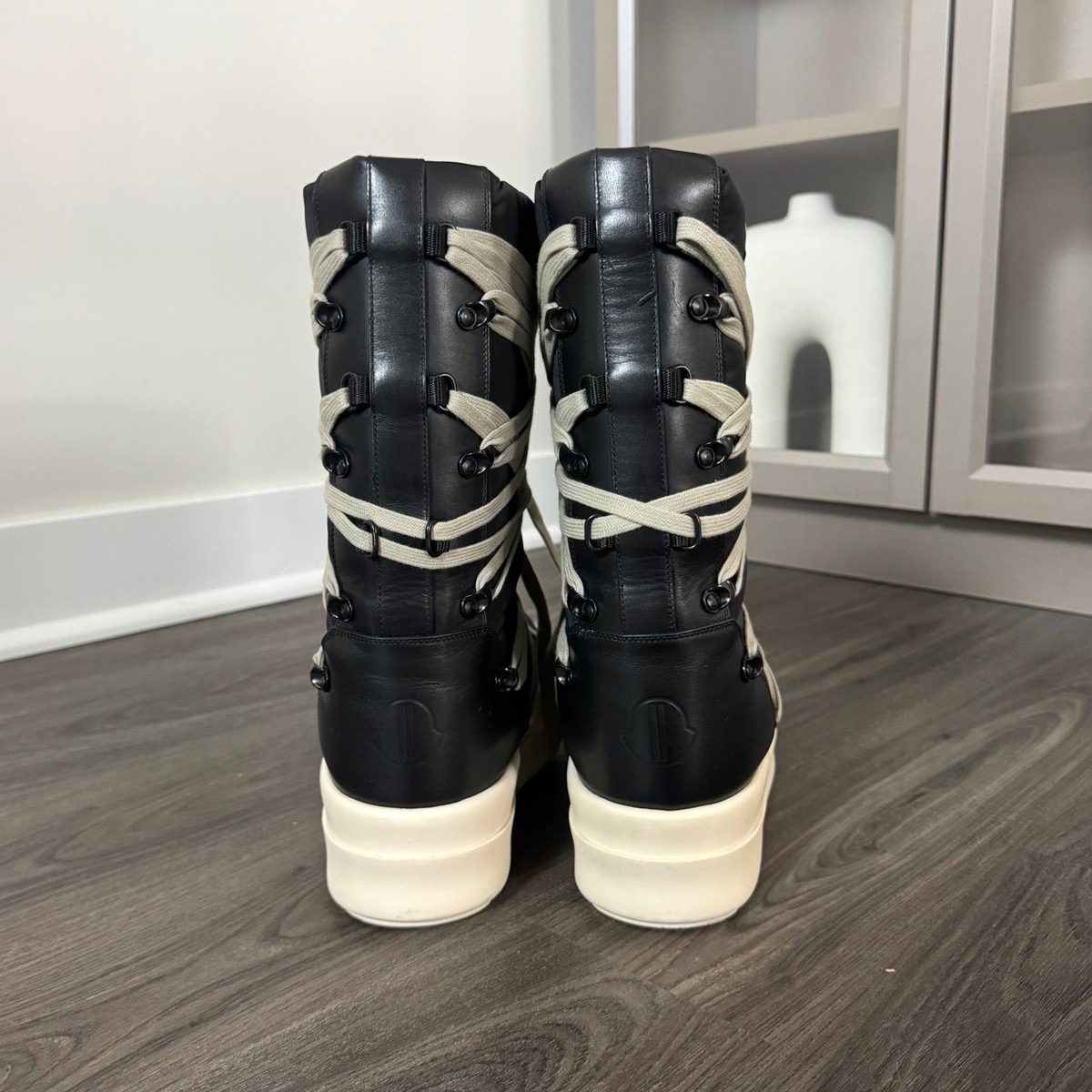 Rick Owens Black Moncler Big Rock Snow Boots 39 NEW Lace Up