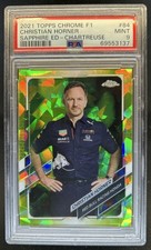 2021 Topps Chrome Sapphire F1 Christian Horner Refractor Chartreuse #/199 PSA 9