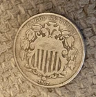 1867 SHIELD 5  Cent Quarter Coin 90% Silver