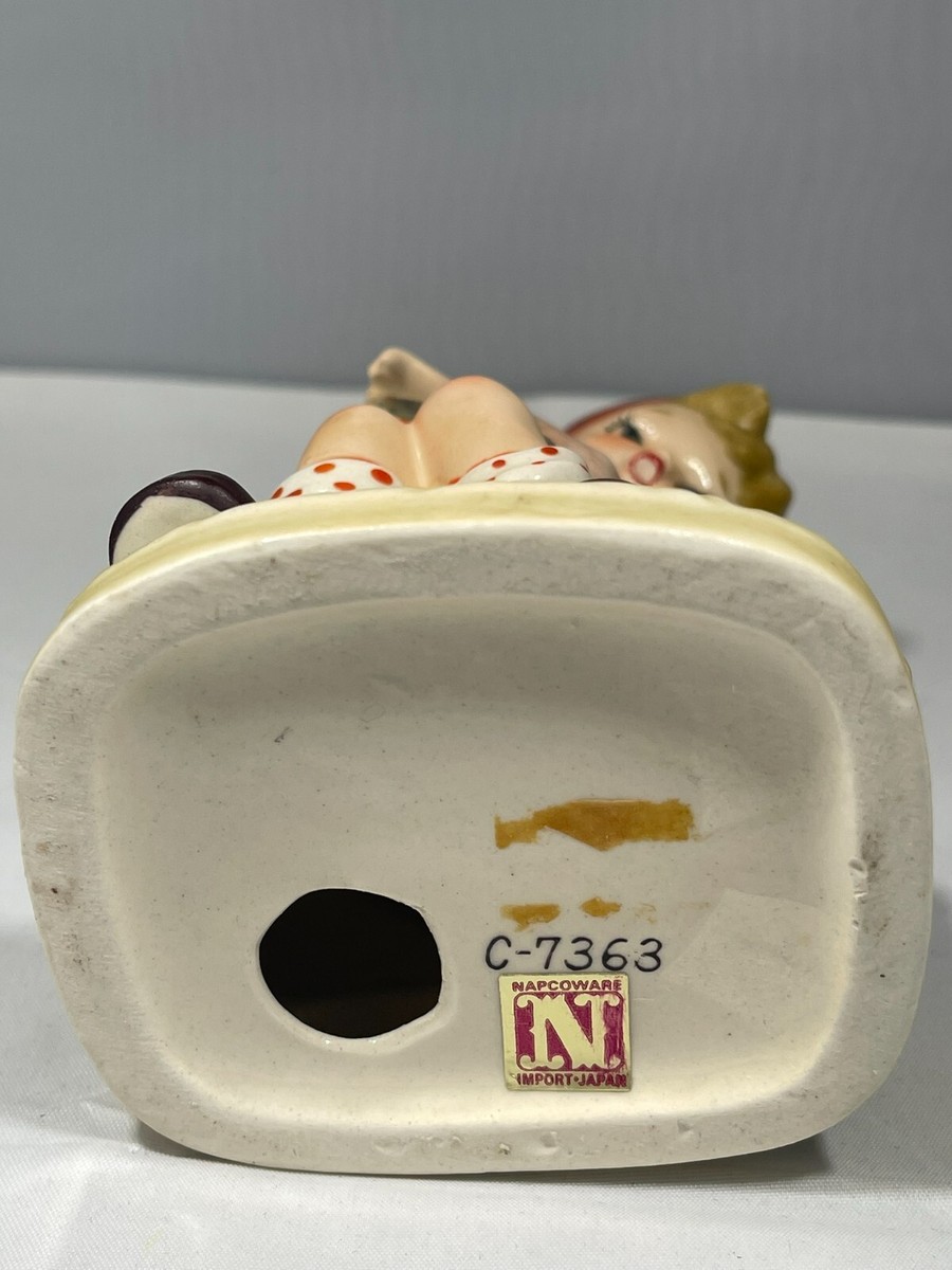 Vintage NAPCOWARE Figurine C7363 Japan Girl with Flowers Ceramic