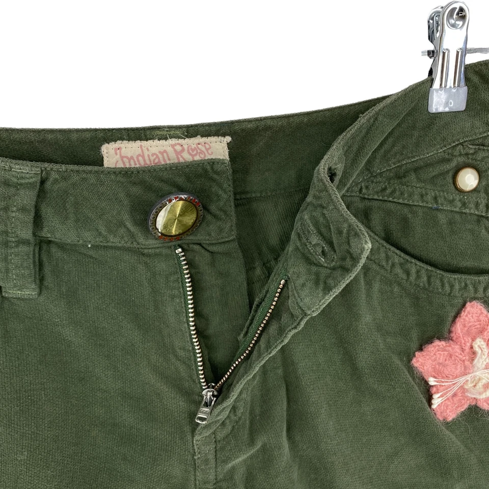Indian Rose Verde 100% Algodón Bermudas Talla 26 W28 - Imagen 3 de 4