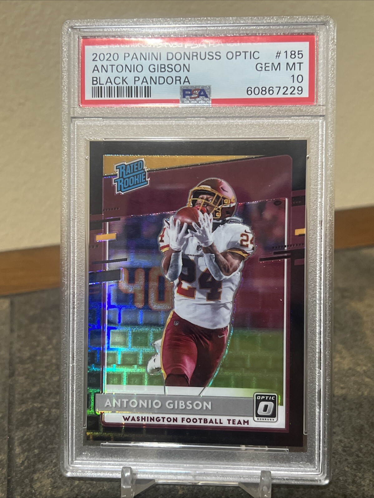 2020 Donruss Optic Antonio Gibson Black Pandora Rookie #/25 PSA 10 LOW POP