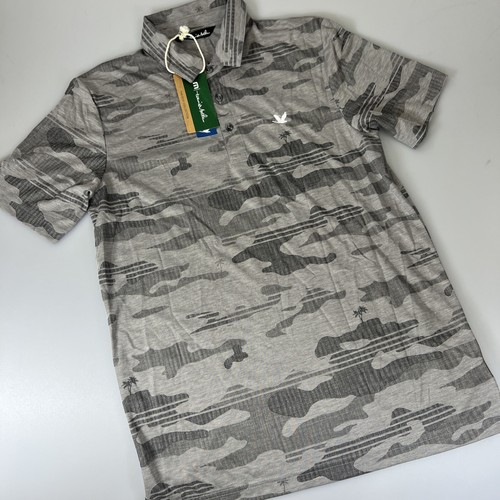 TravisMathew Beachside Stealth Grey Golf Polo Shirt. Size Small 34-36” Chest