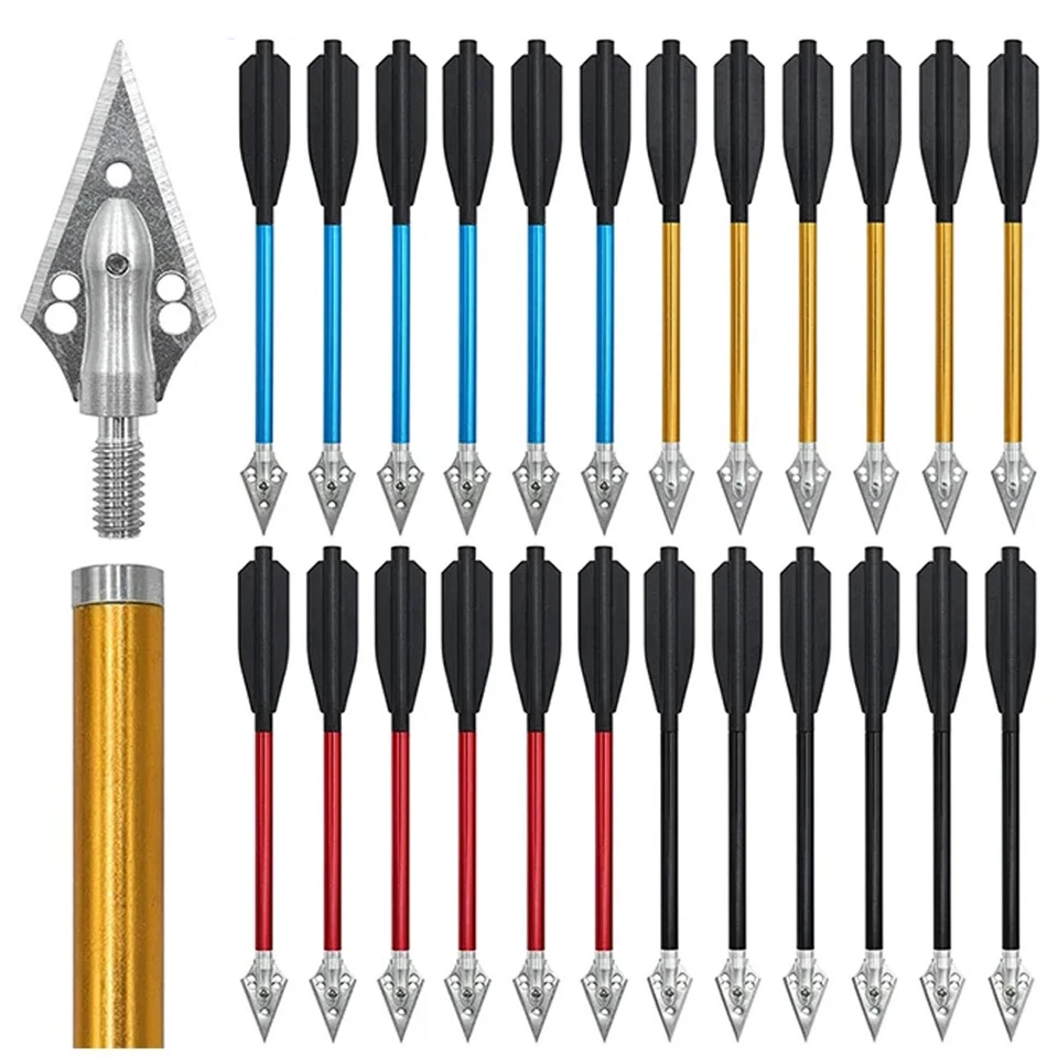 Pistol Crossbow Bolts 6.3"/6.5" Aluminium Arrows Broadhead Hunting Mini Archery - Image 2 of 4