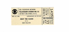 1958 Beat The ClockTicket, CBS Television Studio New York City