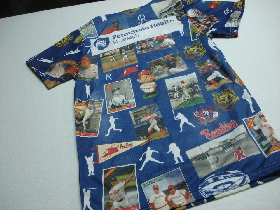 READING FIGHTINS 50 PHILLIES BASEBALL SEASONS SGA JERSEY SIZE YOUTH M - Image 4 of 4