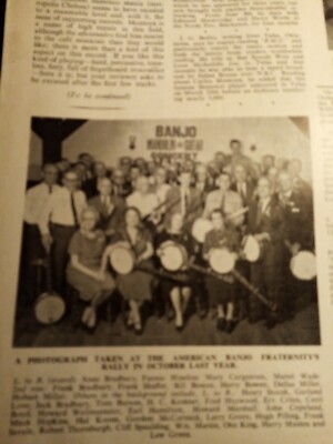 Xm18 Ephemera 1962 Bild American Banjo Fraternity Rally Crites Koons Burson 