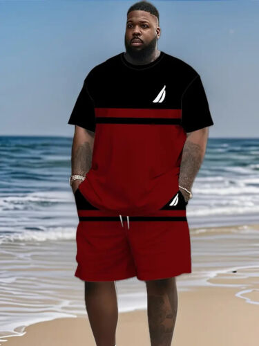 Men's Summer Outfit 2-Piece Set Short Sleeve Shirt & Shorts Set 2XL. COOL NEW