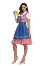 German Bavarian Dirndl Dress Oktoberfest Costume Beer Maid Fancy Dress Festival