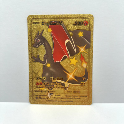 Shiny Charizard V  79/73 Gold Foil Fan Art Etched Custom Card - MINT CONDITION