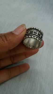 Wunderschöner Artisan Studio Sterling 925 Modernist Spinner Ring Gr. 9