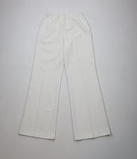 Vintage 60s 70s Streetwear Womens 27 Textured Knit Bell Bottoms Pants White USA