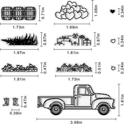 Hying Truck Grass Love Clear Stamps and Cutting Dies for Card Making and Photo A