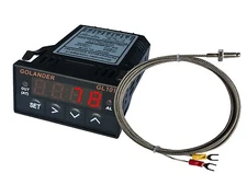 24V DC 1/32DIN Digital PID Temperature Controller, Red with K thermocouple