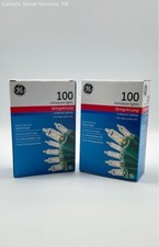 GE MINIATURE LIGHTS 100 STRING A LONG CLEAR LIGHTS GREEN WIRE SET of 2 BOXES