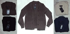 Roundtree & Yorke Mens New $90 Shawl Collar Knit Cardigan Sweater Jacket L Large