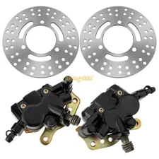 Front Brake Calipers & Disc Rotors for Kawasaki Bayou 300 400 KLF300 KLF400 4x4