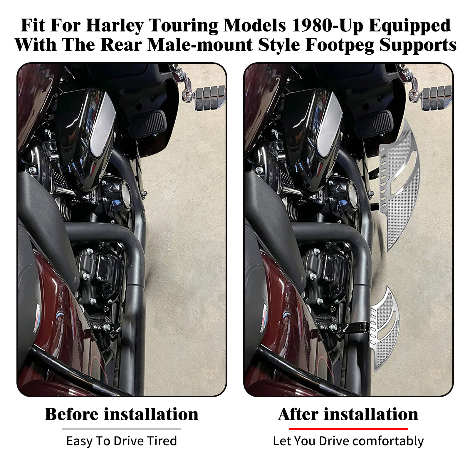 Chrome Driver Passenger Floorboards Foot Pegs For Harley Touring Road King Glide