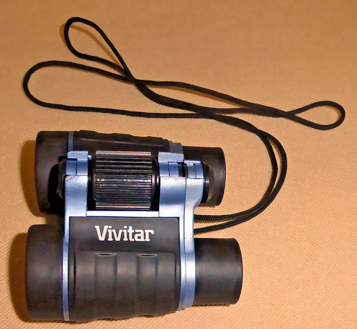 Vivitar Mini Binoculars 4x30 Coated Blue Black w Case Cord
