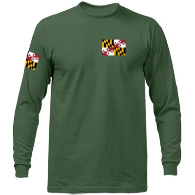 #ad State of Maryland Flag Crest MD Graphic Long Sleeve $18.99