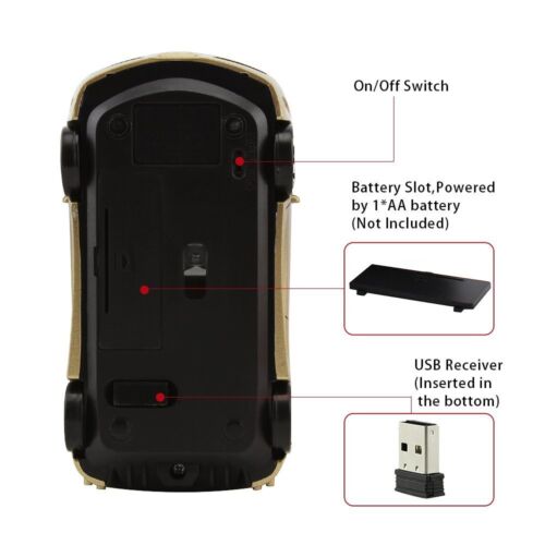 HOT Cordless 2.4Ghz Wireless car Mouse optical PC Laptop Mice +USB Receiver Gift - Picture 19 of 65