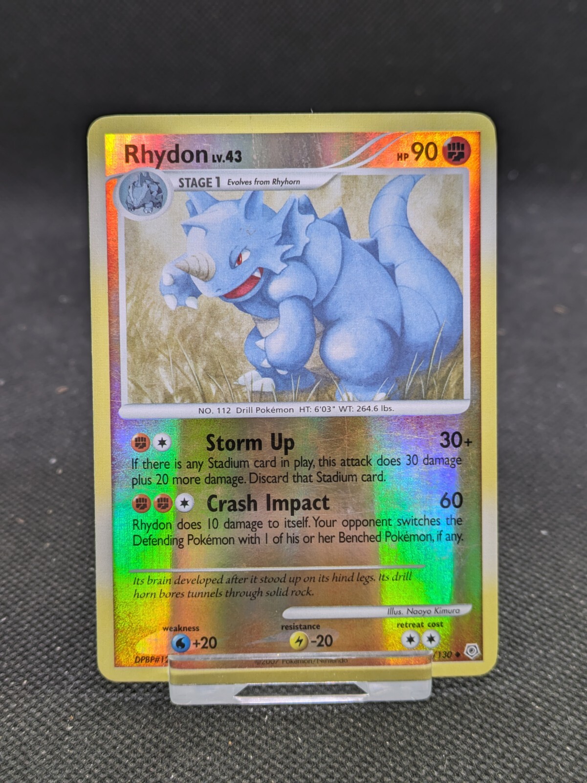 Pokemon Cards Diamond and Pearl Reverse Holo Rhydon 60/130 LP EXCELLENT