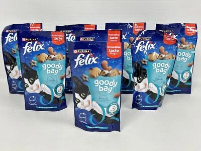 Felix Goody Bag Cat Treats 60g - Pack of 8 Seaside Flavours Salmon Pollock Trout