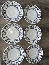 Vintage Johnson Brothers Provincial Blue Ironstone Saucers Set of 6 England