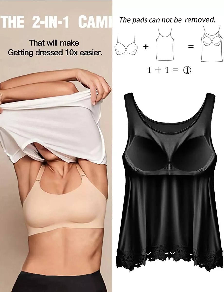 Plus size cami with 2024 built in bra