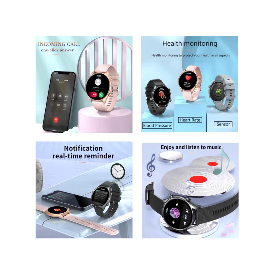 SKMEI Smart Watch 1.32 Inch Heart Rate Blood Pressure Monitoring IP68 Waterproof - Image 4 of 4