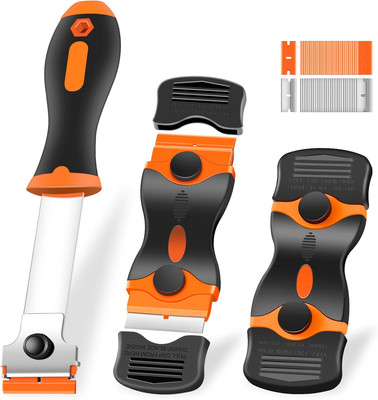 3 Pack Razor Blade Scraper, Premium Cleaning Scraper Tool with 60 PCS Metal & Pl