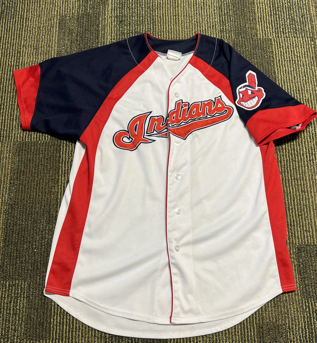 Men MLB Genuine Merchandise Cleveland Indians Baseball Jersey LT