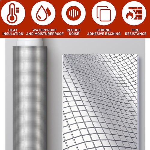 19sqft Self-adhesive Fireproof Sound Deadener Heat Insulation Mat For