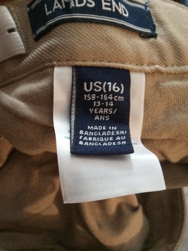 Lands' End Unif girl's Solid Plt Skort Top of knee Khaki 16(13-14years) #25 - Picture 4 of 4