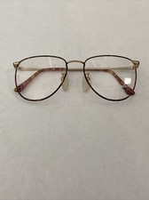 VTG New Europa Gold  Demi Amber Metal Oxford Eyeglass Frames 51-18-130