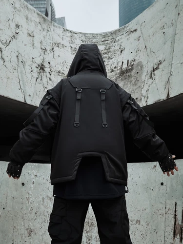 Niepce Japanese Streetwear Winter Parka Jacket with Strap Casual Techwear Coat image 11