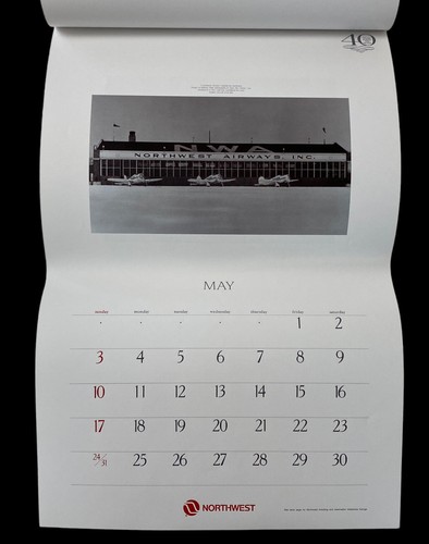 1987 Northwest Airlines Kalender + Spielkarten 40 Jahre Pacific 21x13 Vintage - Bild 2 von 22
