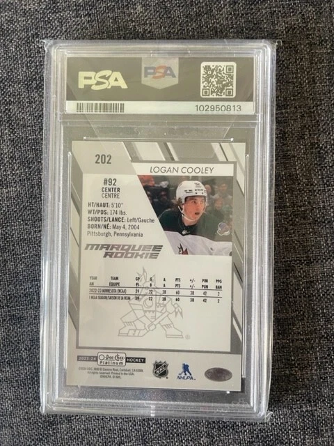 2023-24 OPC Platinum Pond Hockey Marquee Rookie Ssp #202 - Logan Cooley - PSA 9 - Image 2 of 2