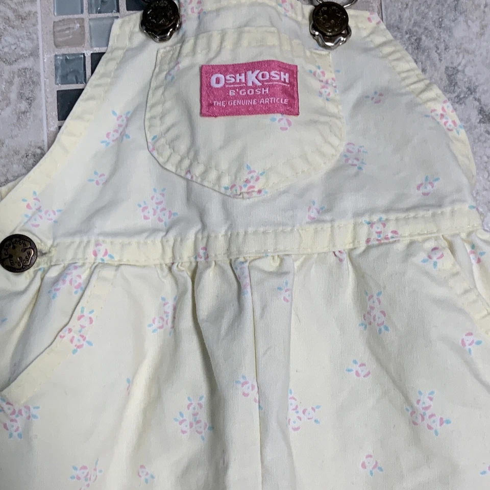 Osh Kosh B'gosh overall usa Girls flower yellow Genuine Kids Oshkosh SIZE 18M - Image 3 of 4