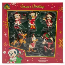 Disney Parks Merry Christmas Ornament Box Set Exclusive 6 Pieces New In Box