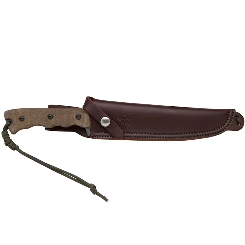 TOPS Cuchillos 13" Wild Pig Hunter Hoja Fija Montañas Rocosas Verde Mango Micarta Foto 3 de 4