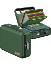 Fireproof & Water-Resistant Lock Box – Documents, Laptop, Passport Army Green