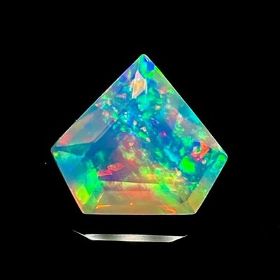 Faceted Ethiopian Fire Opal Gemstone: Multi Fire( 10.60x9.65x5.30MM) SBR_Z-164