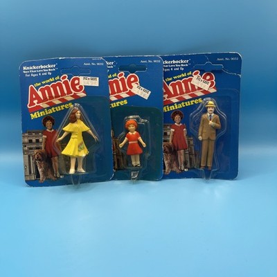 1982 THE WORLD OF ANNIE MINIATURE Lot X 3 FIGURE DOLL KNICKERBOCKER