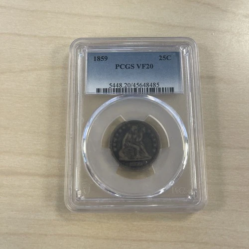 New Listing1859-P PCGS VF20 Liberty Seated Quarter Business Strike 25C