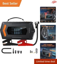 Portable 4000A Battery Jumper Starter & 150 PSI Air Compressor - Multi-Use