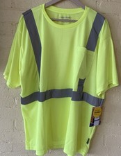 Bass Creek Outfitters Men  s Safety Shirt Class 2 High Visibility Bright Yellow