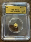 .999 Fine Gold Eagle Head Round 1/500 Oz ICG MS70